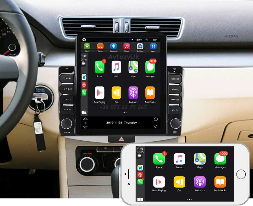 Магнитола PASSAT Volkswagen VW CC B6 B7 Tesla GPS CarPlay Android 14