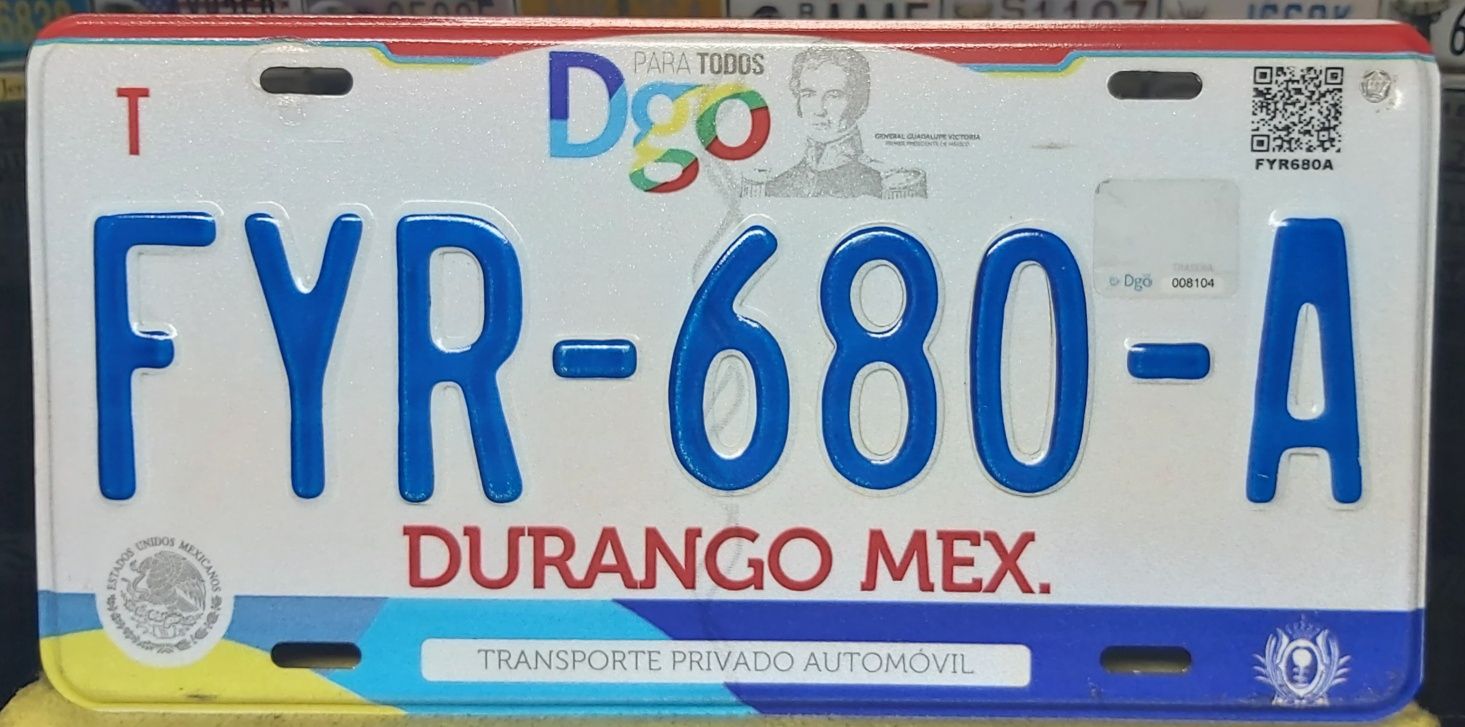 Tablica rejestracyjna Mexico