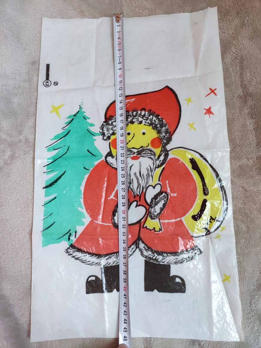 Worek prezentowy świąteczny, pod choinkę, na mikołaja PRL, lata 70.
