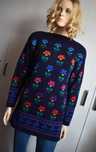 Sweter wełniany 38 M wełna 100% łowicki słowiański ciepły gruby dłuższ