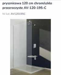 Besco Aveo Walk-In ścianka prysznicowa 120 CM chrom/szkło