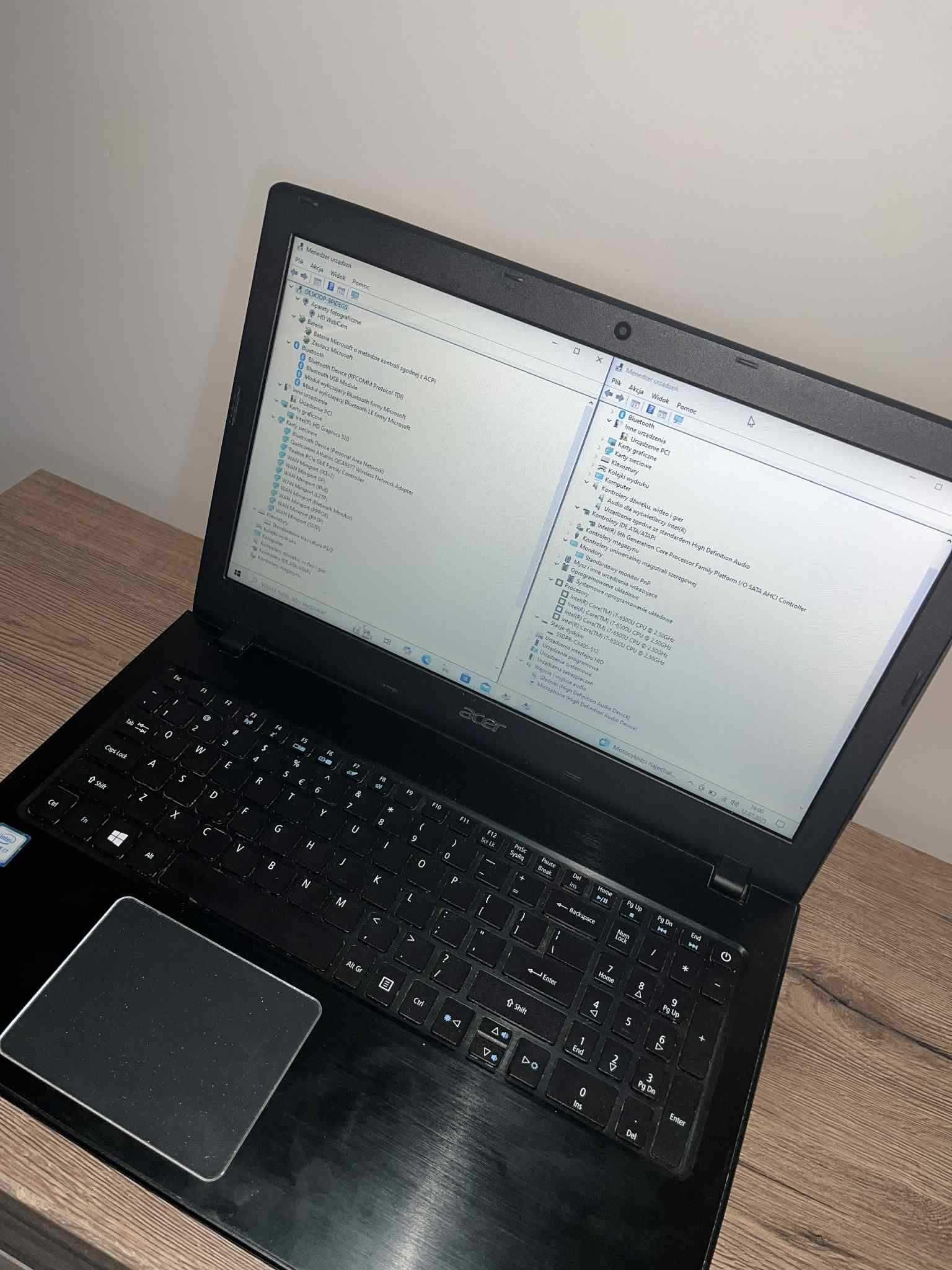 Acer Aspire E5-575 | i7 / 8GB / SSD 512GB | Zestaw: myszka, torba itd