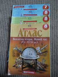 Атлас, контурна карта,книга з англійської мови,зошит з хімії,воркбук