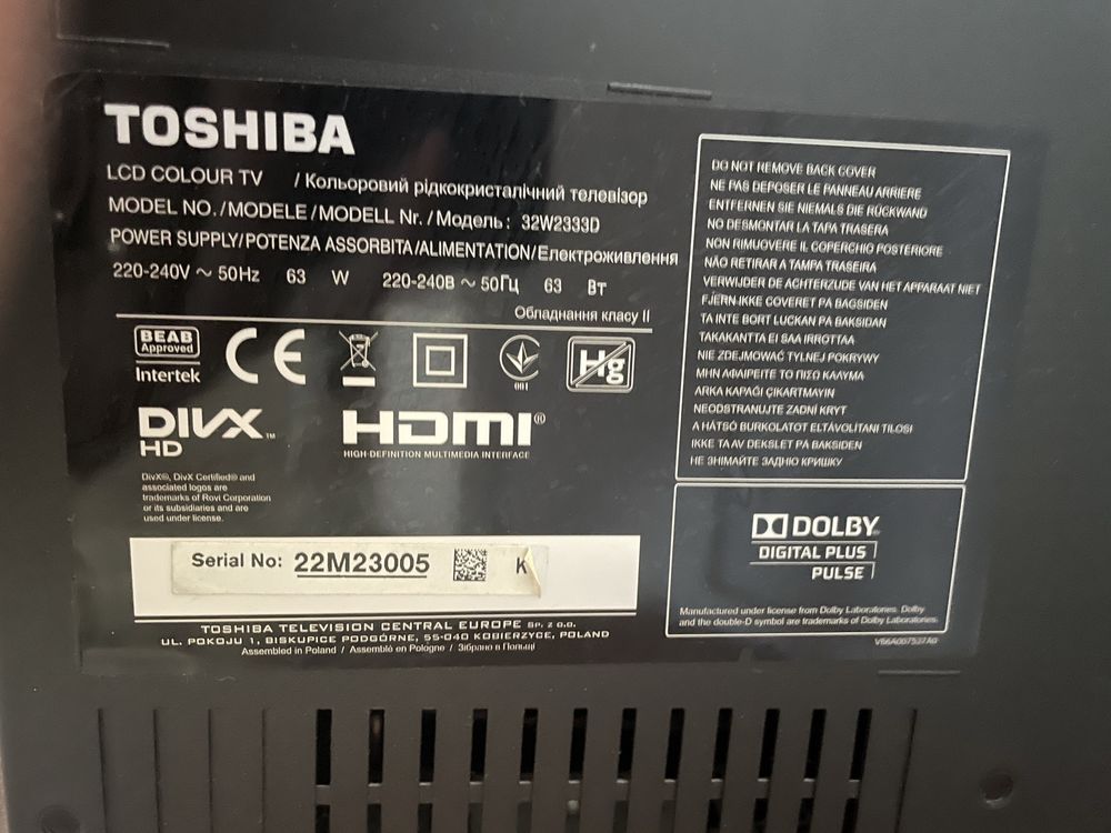 Telewizo toshiba 32 cale