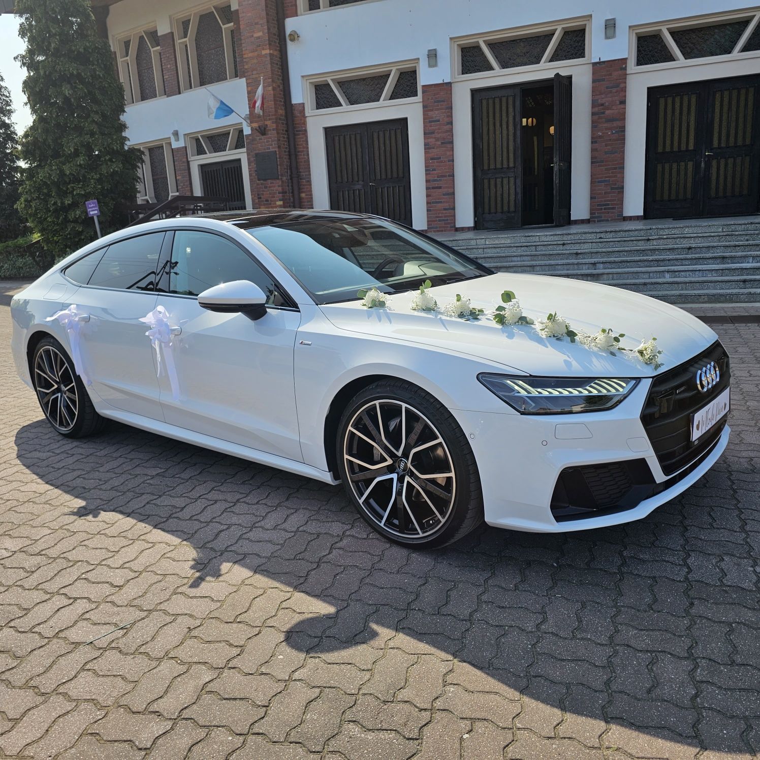 Samochód do ślubu nowe Audi A7 biały ślub najem wynajem