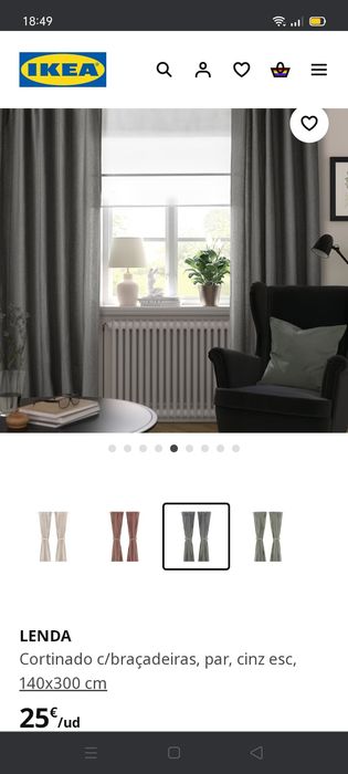 Cortinados LENDA 140x300cm, IKEA. NOVO