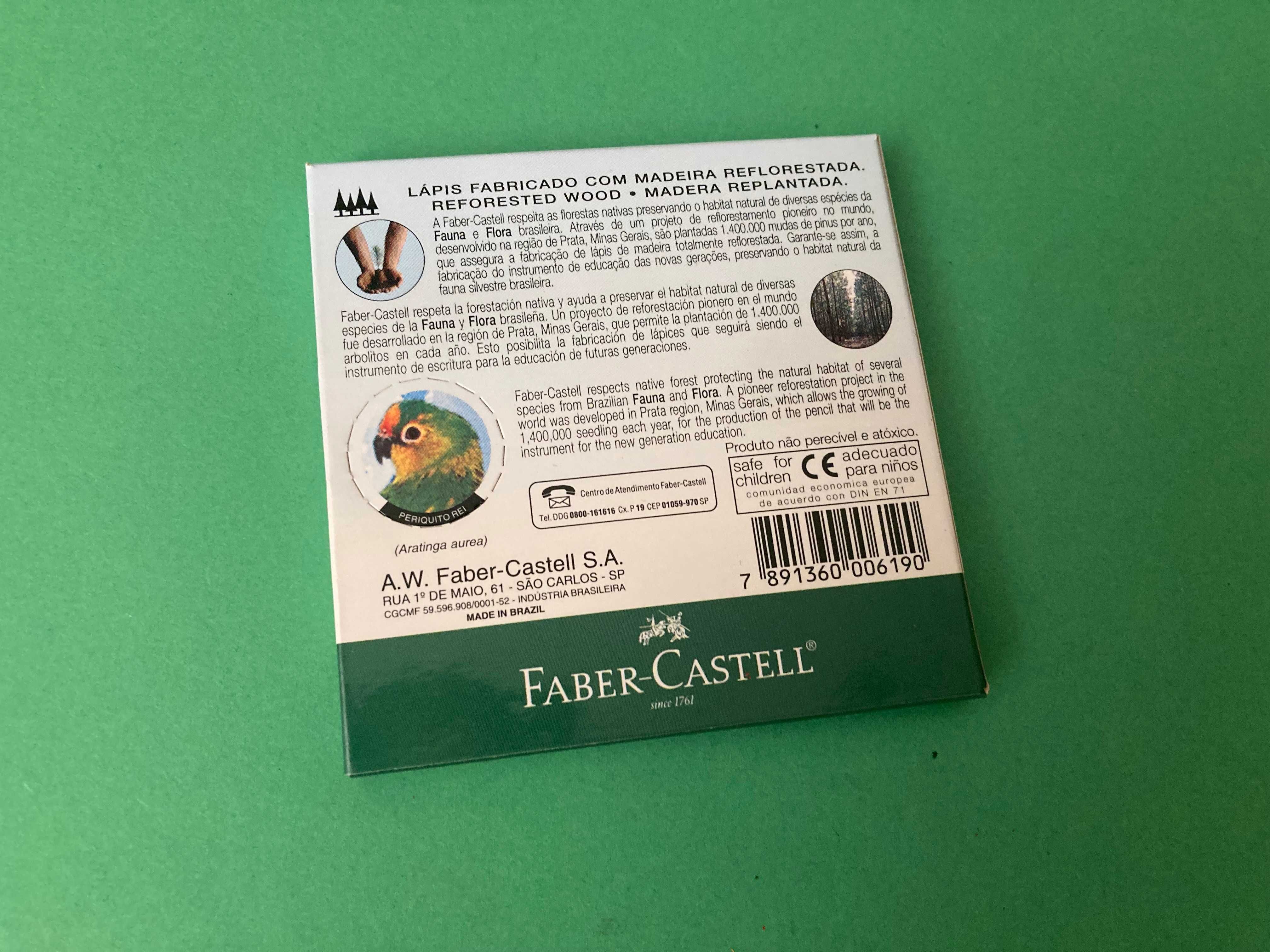 Caixa de 12 Lápis de Cor Cores da Natureza Faber-Castell Novo