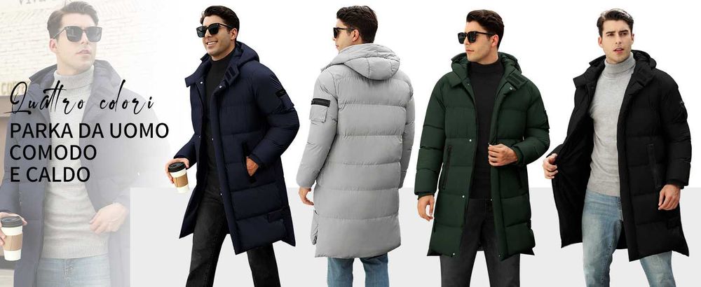 Мужское пальто зимнее, водонепроницаемая парка куртка теплая хаки р.М