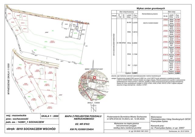 Sprzedam działkę budowlaną -1181 m2 SOCHACZEW