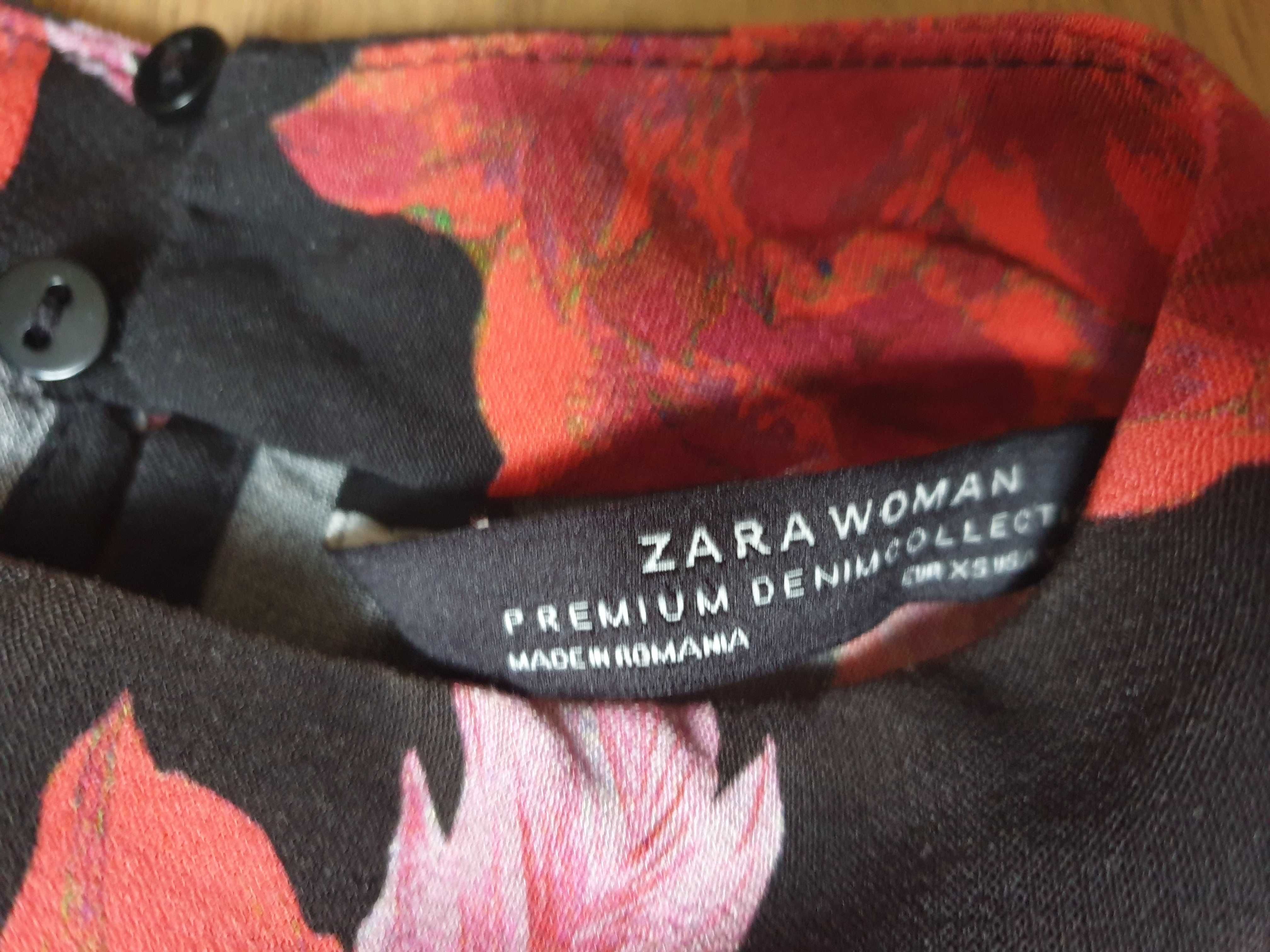HiT sezonu sukienka czarna ZARA kwiaty XS