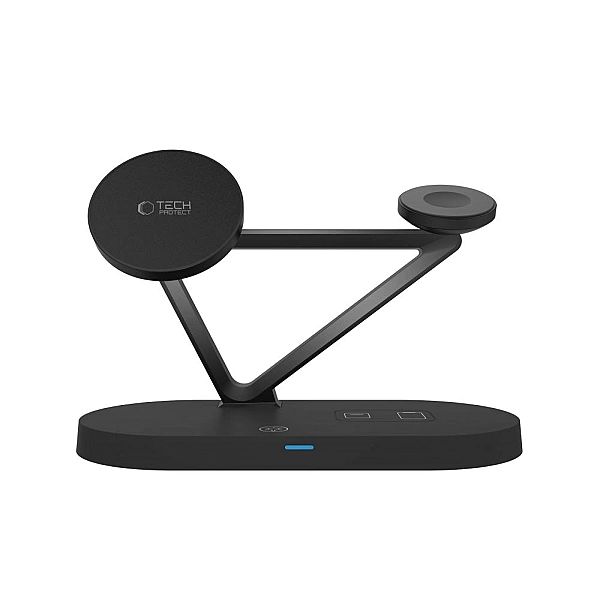 Tech-Protect Qi15W-A41/3In1 Magnetic Magsafe Wireless Charger Black