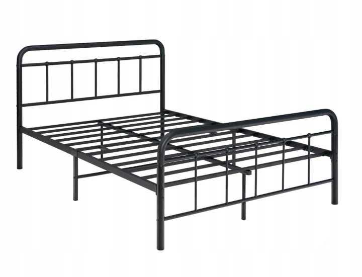 ŁÓŻKO Metalowe RAMA ŁÓŻKA 200 x 140CM PODWÓJNE czarne