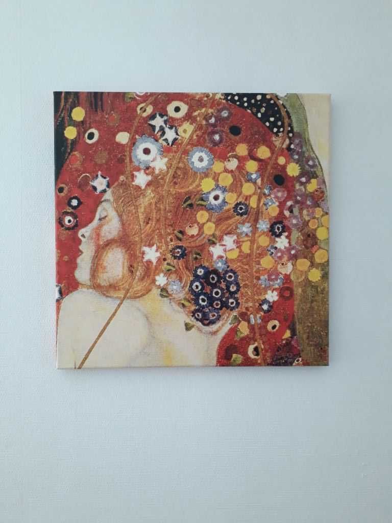 Trzy obrazy reprodukcje Gustav Klimt 45x45 cm