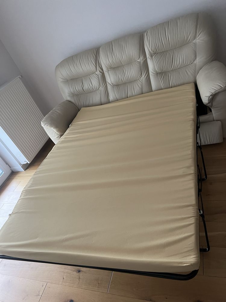 Skórzana sofa CARMEN z funkcją spania