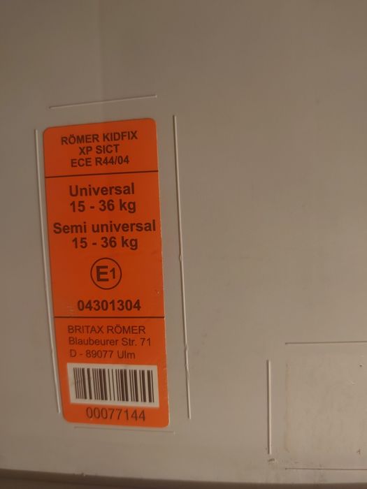 Fotelik Romer isofix do 36kg bezwypadkowy