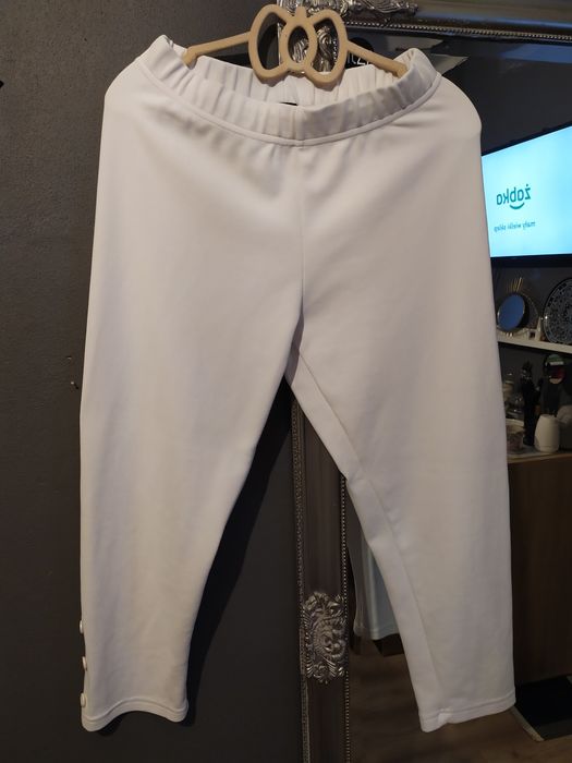 Spodnie legginsy damskie M 3/4 Pont neuf białe