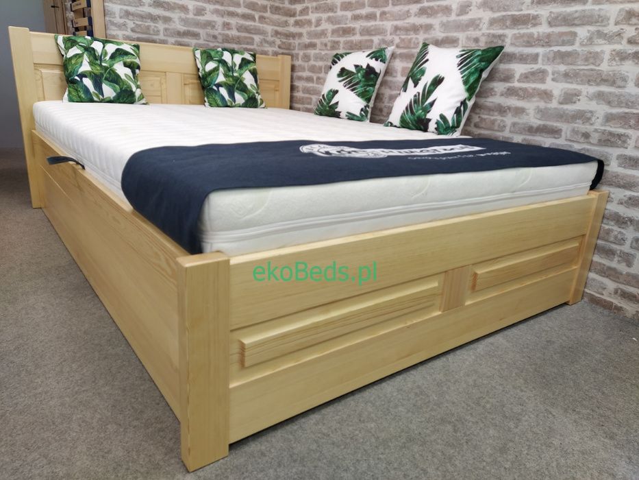 Łóżko 120x200 białe kolor lub lakier drewniane z pojemnikiem nowe