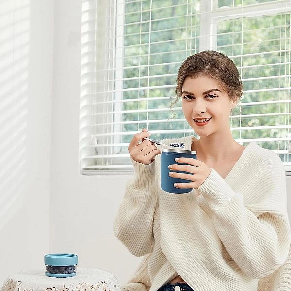 Kubek na lunc, musli izolowany kubek na jogurt z łyżką do pracy 750 ml