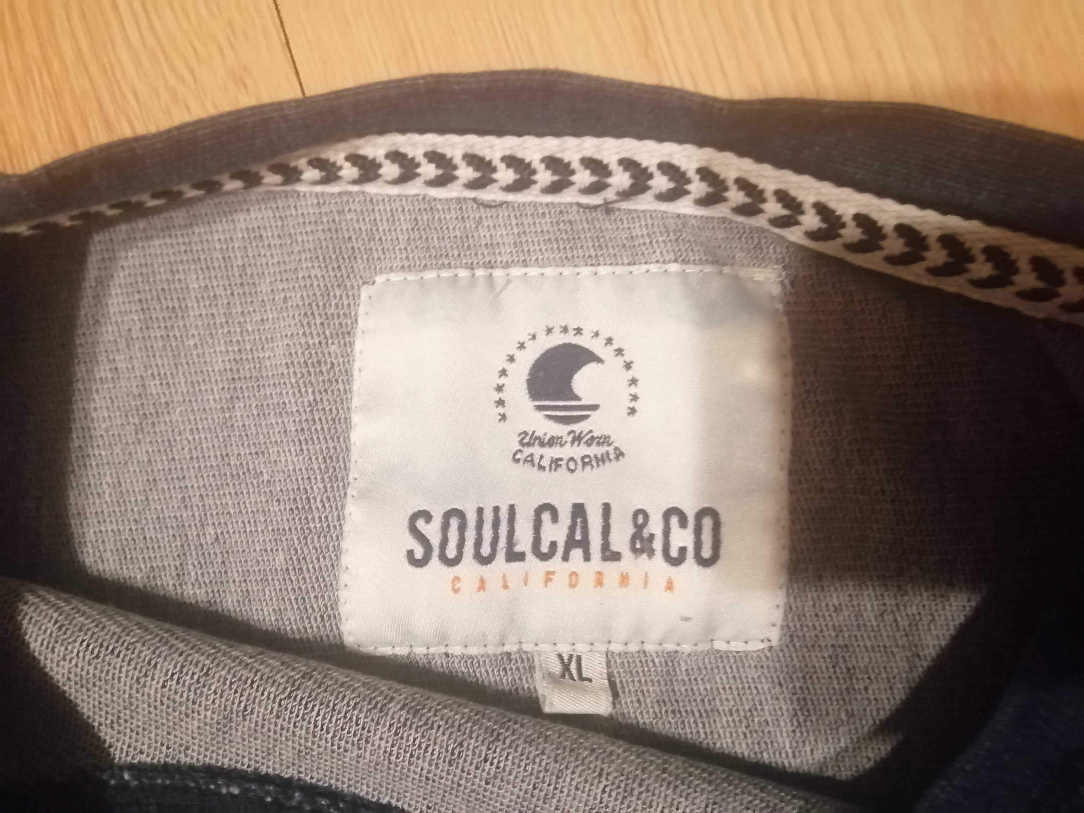 Soulcal&Co-granatowa bawełniana prosta bluza męska r.XL\176-182 cm