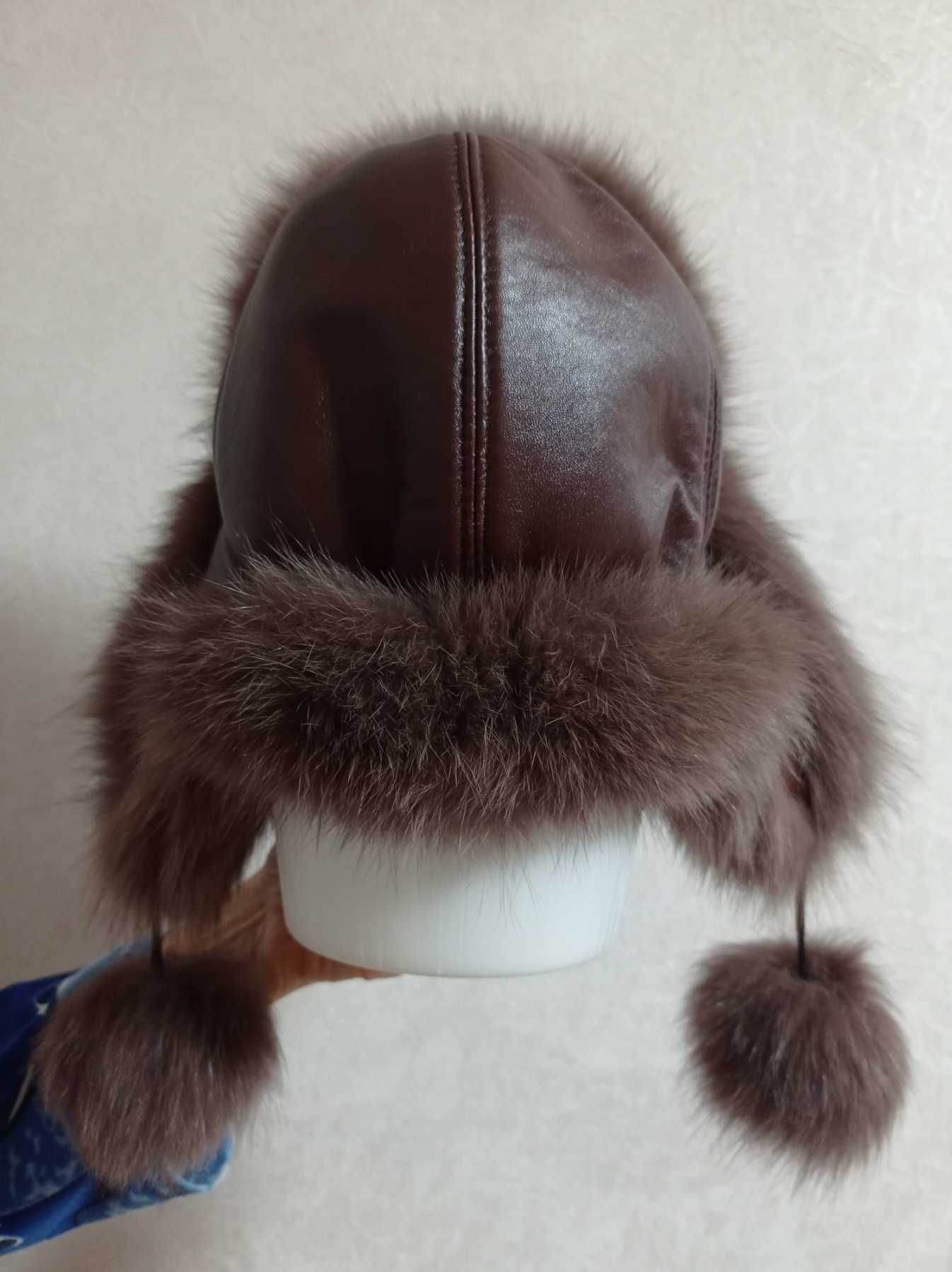 Зимняя шапка-мех песец