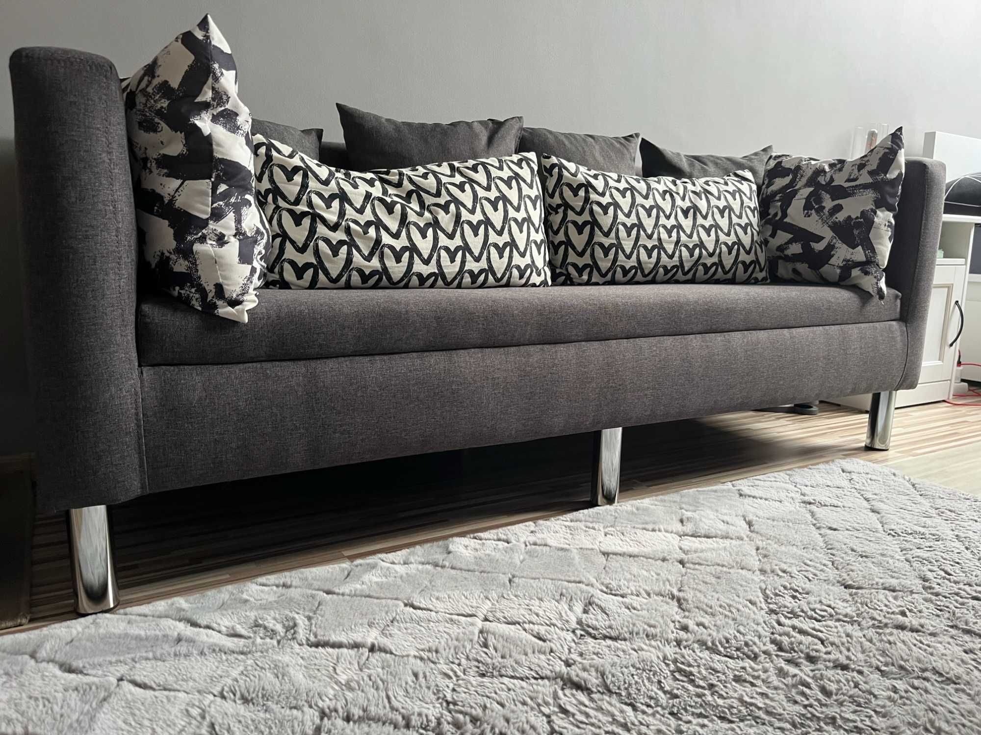 Kanapa Sofa 170 x 67 cm tkanina odcienie szarości