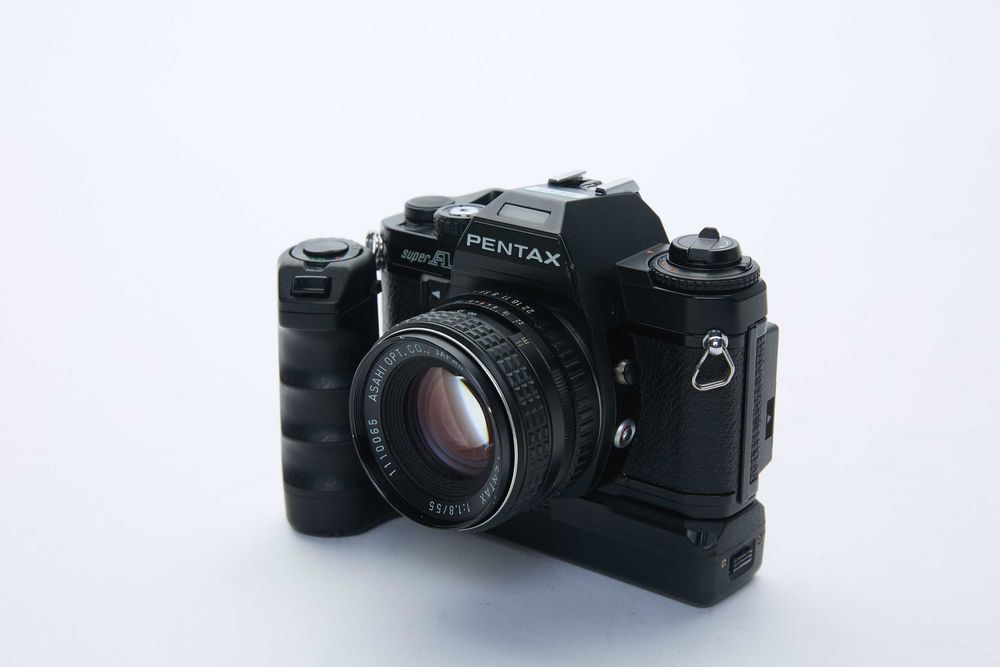 aparat pentax super a czarny 55mm f1.8 + grip