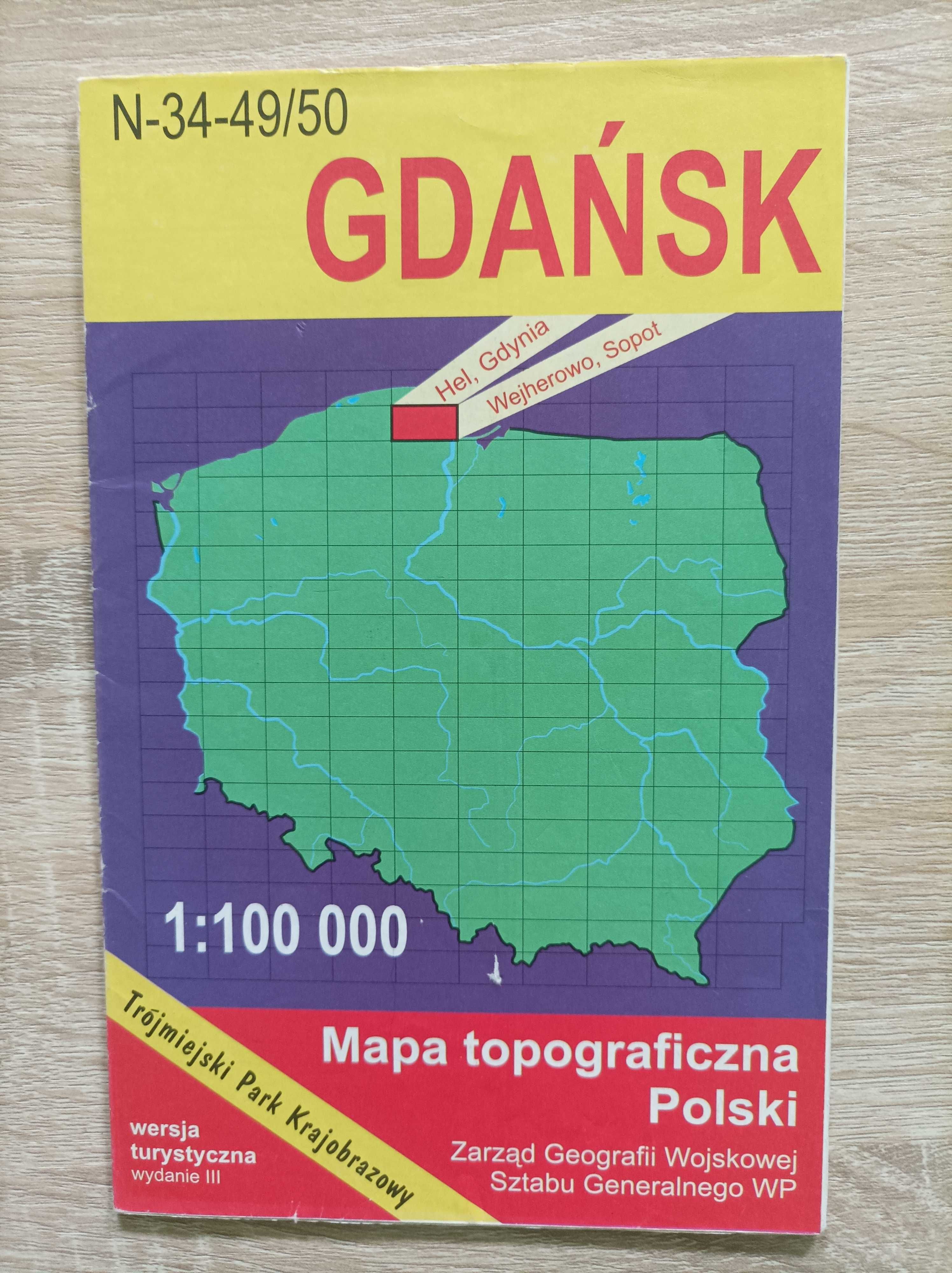 Mapa Topograficzna Polski - Gdańsk