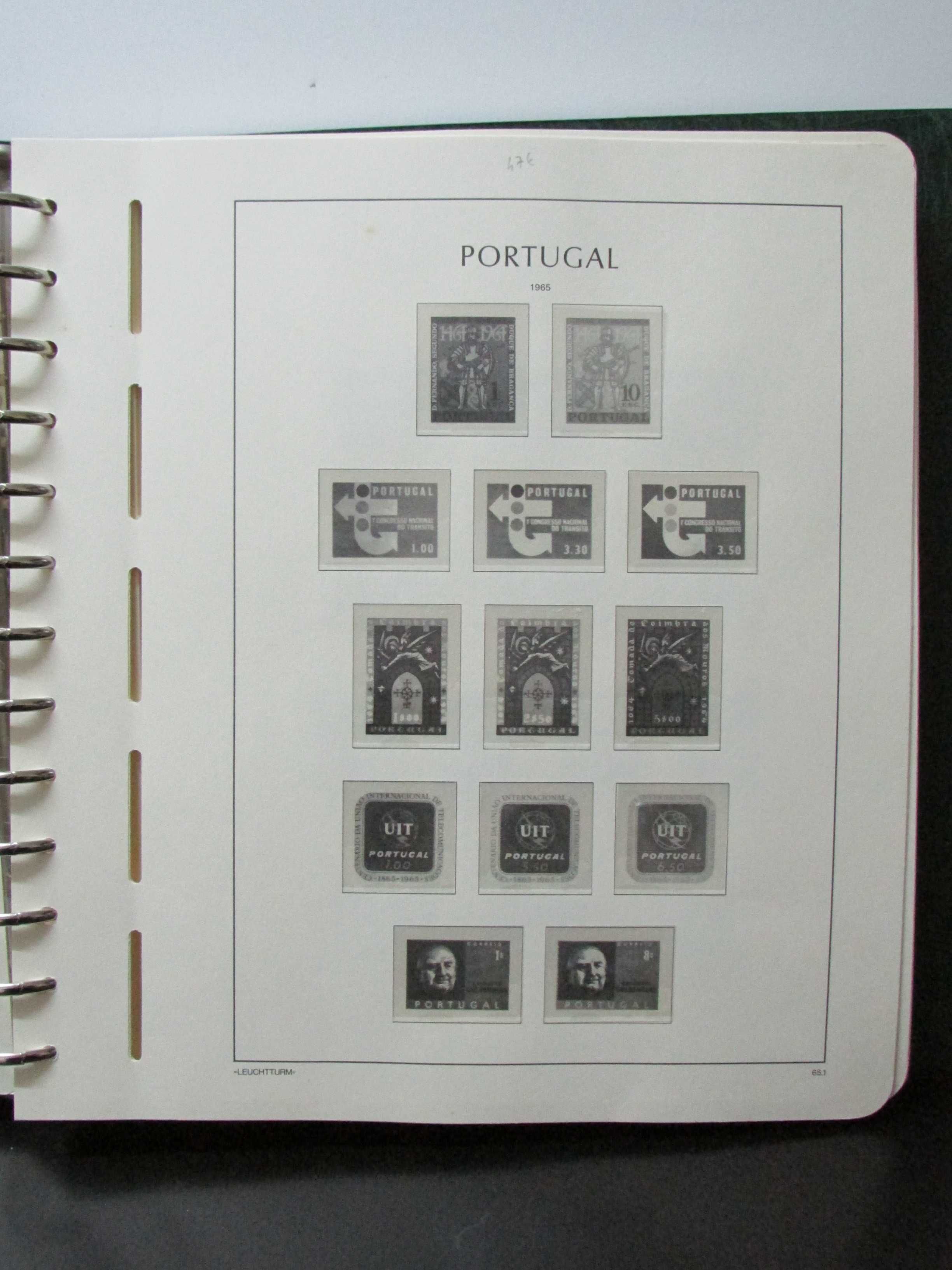 Leuchtturm: Álbum Selos Portugal (de 1965 a 1979) + 78 folhas vazias