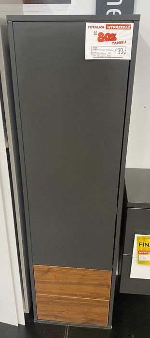 Słupek wiszący łazienkowy grafit/orzech