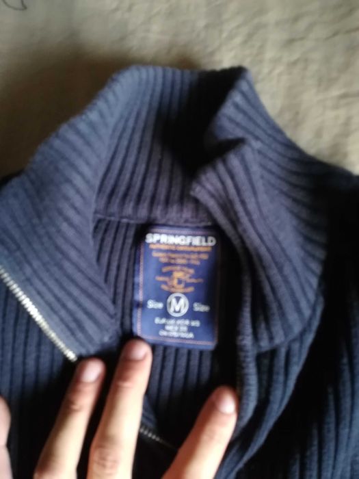 Malha homem - camisola canelada azul tamanho M