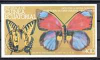 Znaczki Gwinea Równikowa - Motyle blok