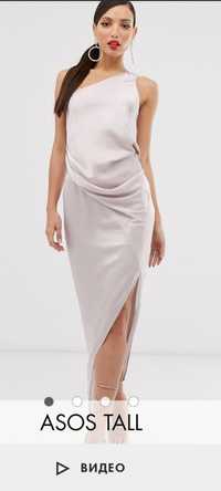 Атласна Сукня Asos  L на одне плече з розрізом на ніжці