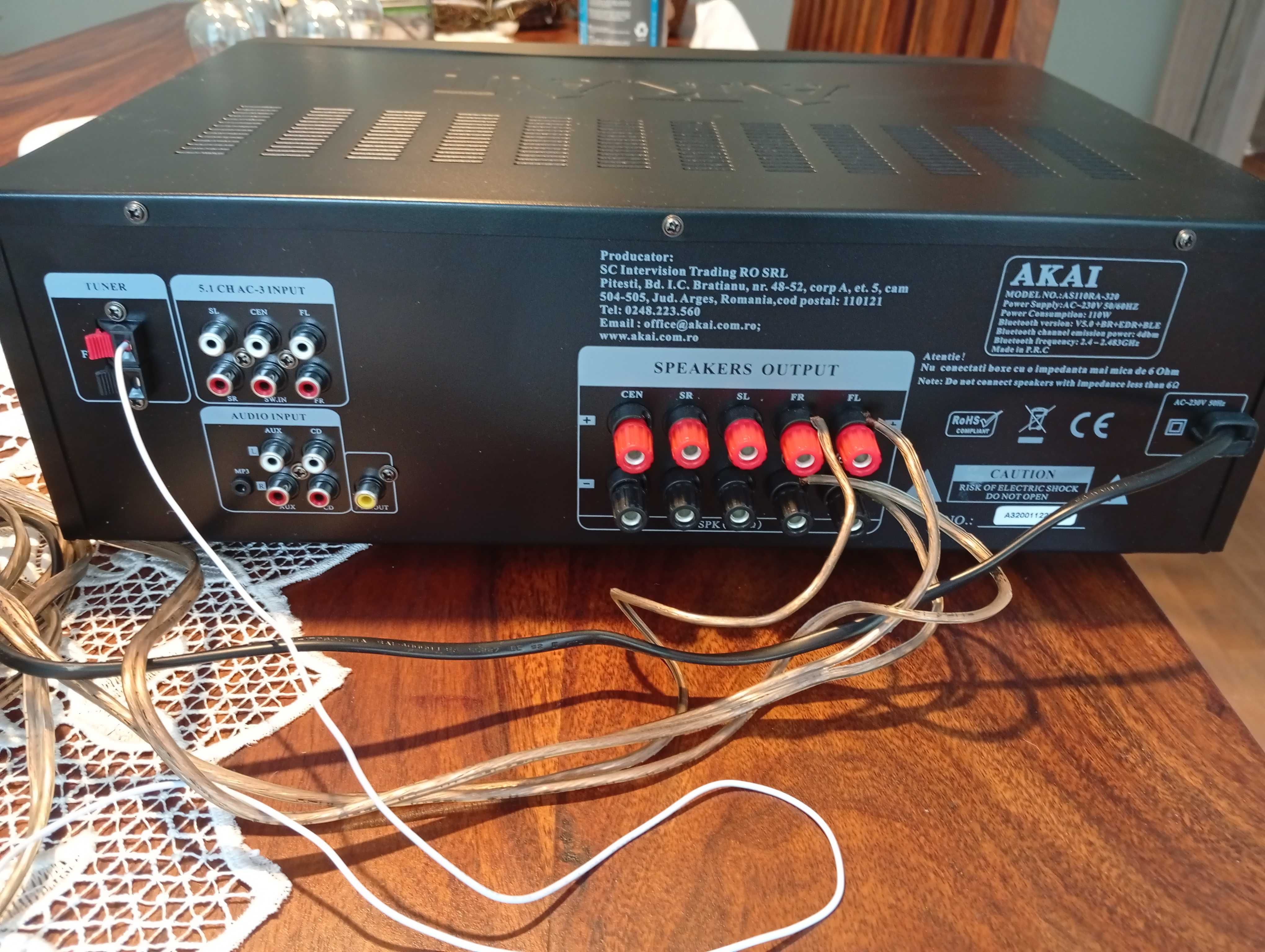 Amplituner AKAI,głośniki M-AUDIO