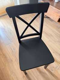 Drewniane brązowoczarne krzesła INGOLF IKEA_4 sztuki