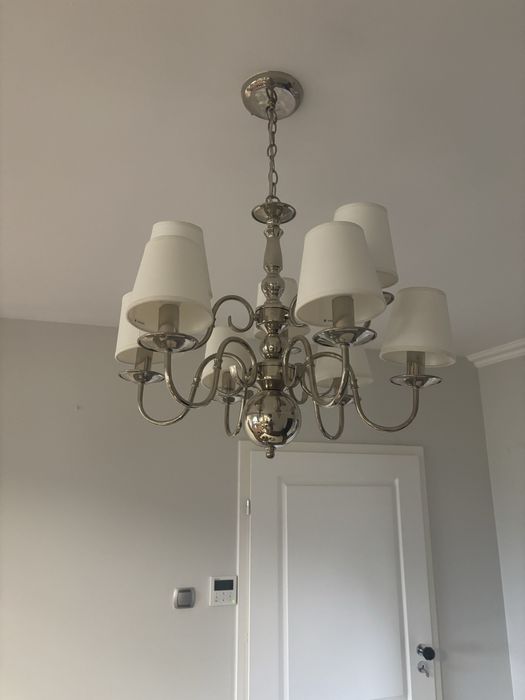 Żyrandol srebrny wiszacy