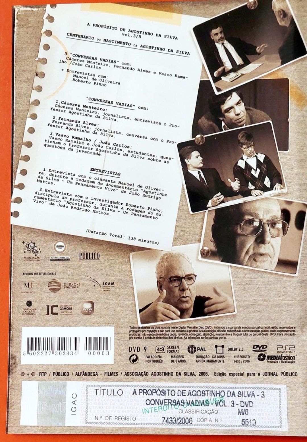 5 DVDs Agostinho da Silva
