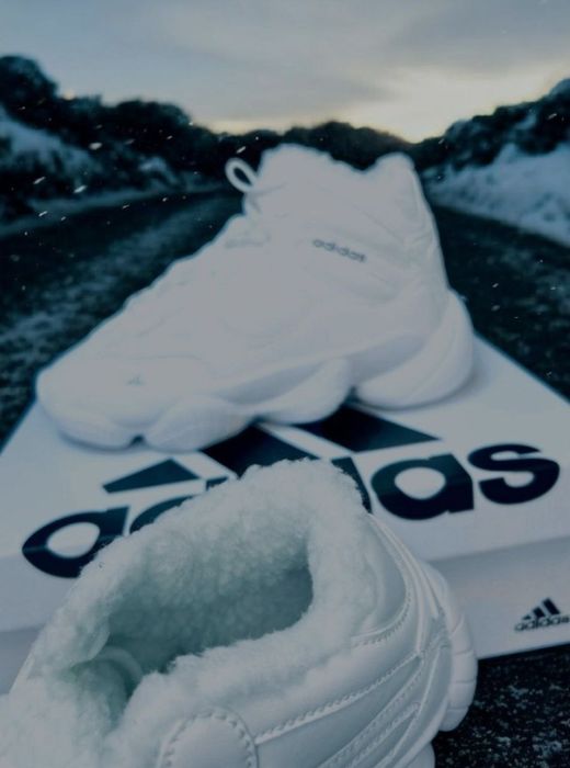 Жіночі шкіряні зимові кросівки Adidas/зимние белые ботинки адидас