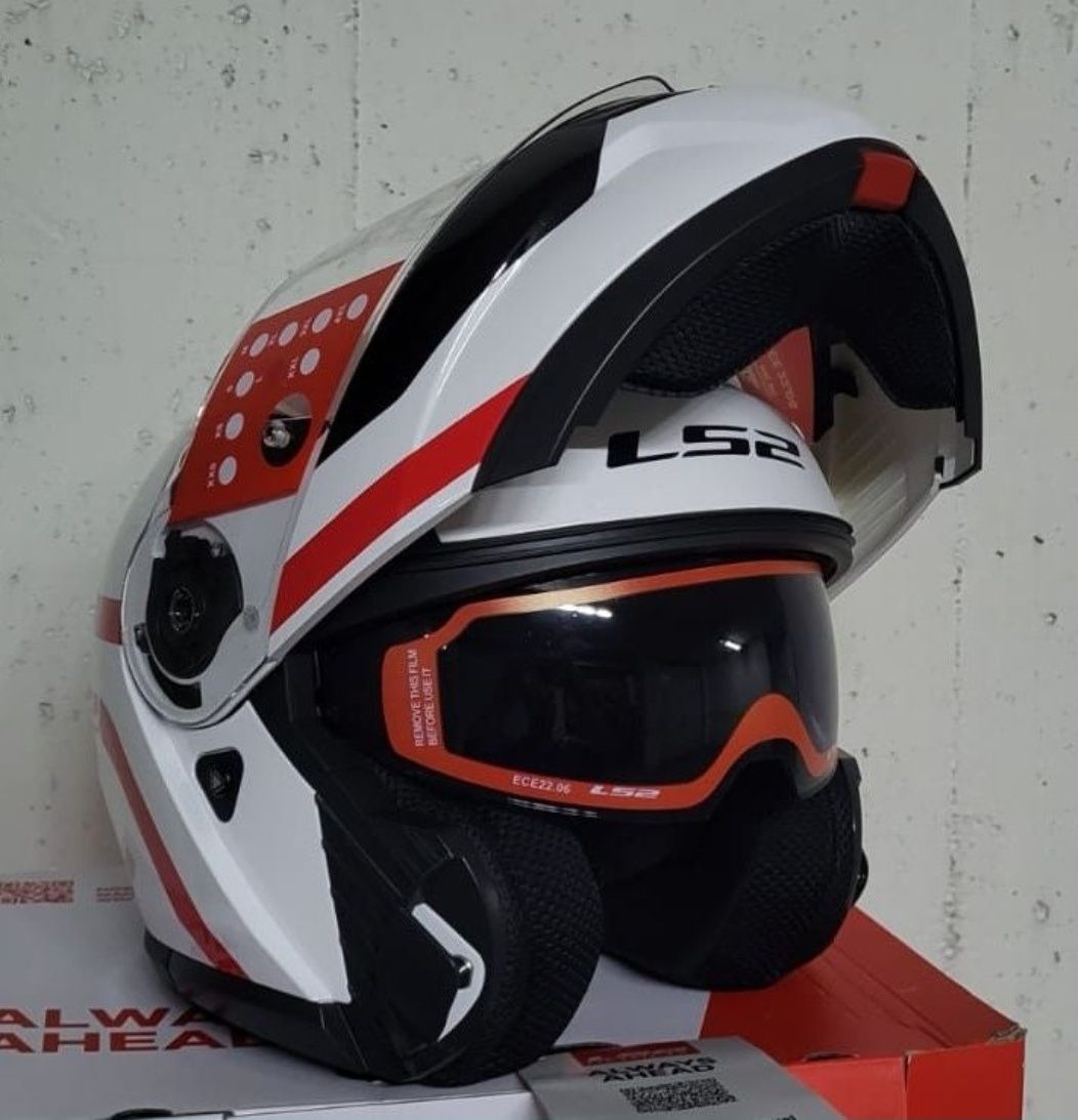 Capacete LS2 FF908 Strobe II White/ Red ( L )( NOVO )