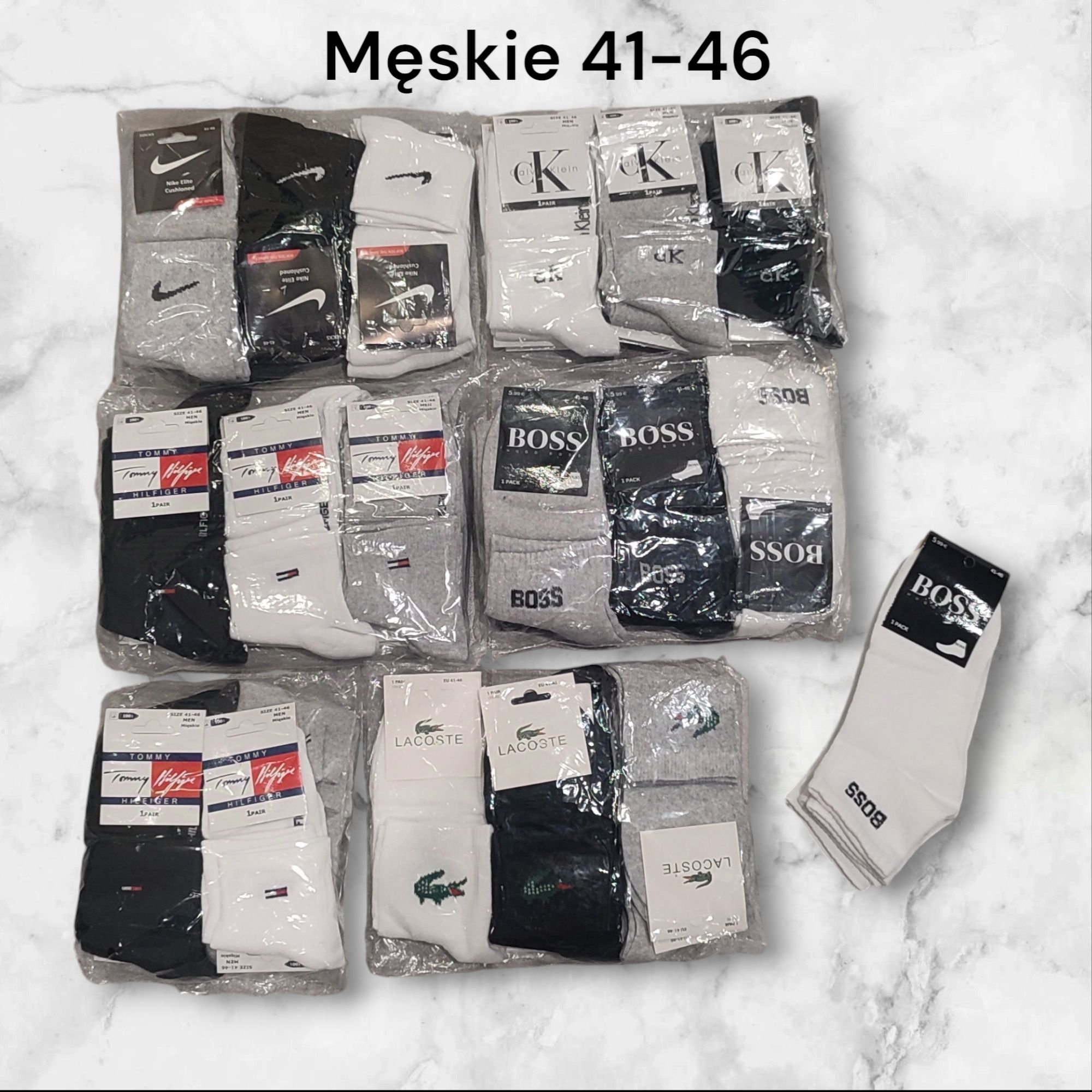 Skarpety męskie długie, zwykłe i stopki