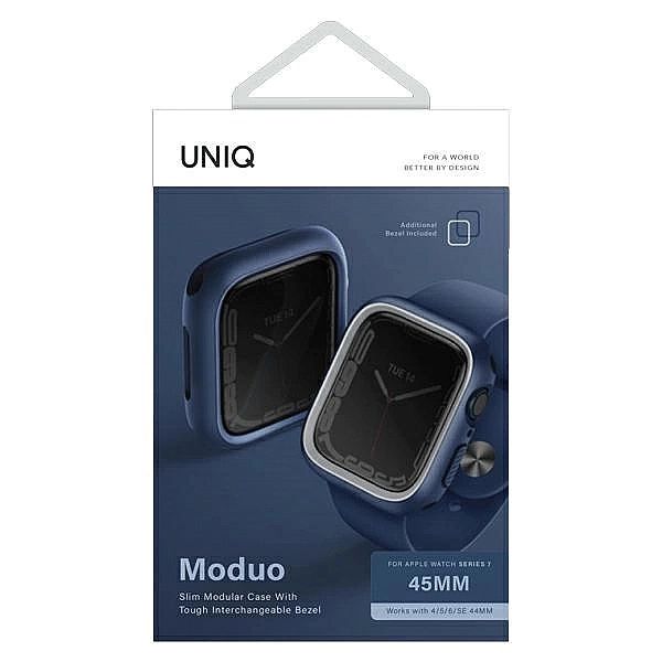 Etui Uniq Moduo na Apple Watch 4/5/6/7/8/SE/SE2/44/45mm - niebiesko-sz