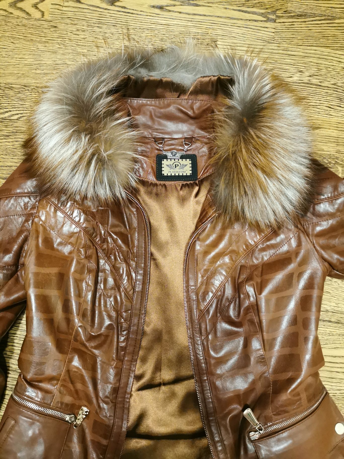 Куртка кожа с утеплителем, размер 46-48