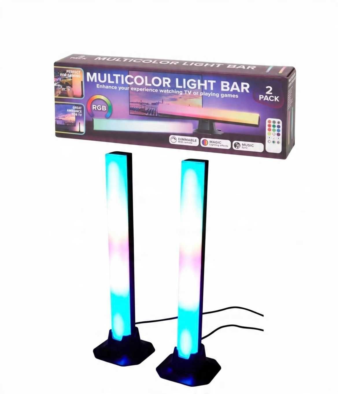 Zestaw słupków LED ambient RGB MULTICOLOR  Świecenie w rytm muzyki