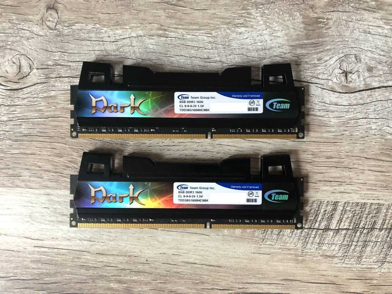 Оперативная память Team Group DARK 16gb (2x8gb) DDR3-1600 CL9