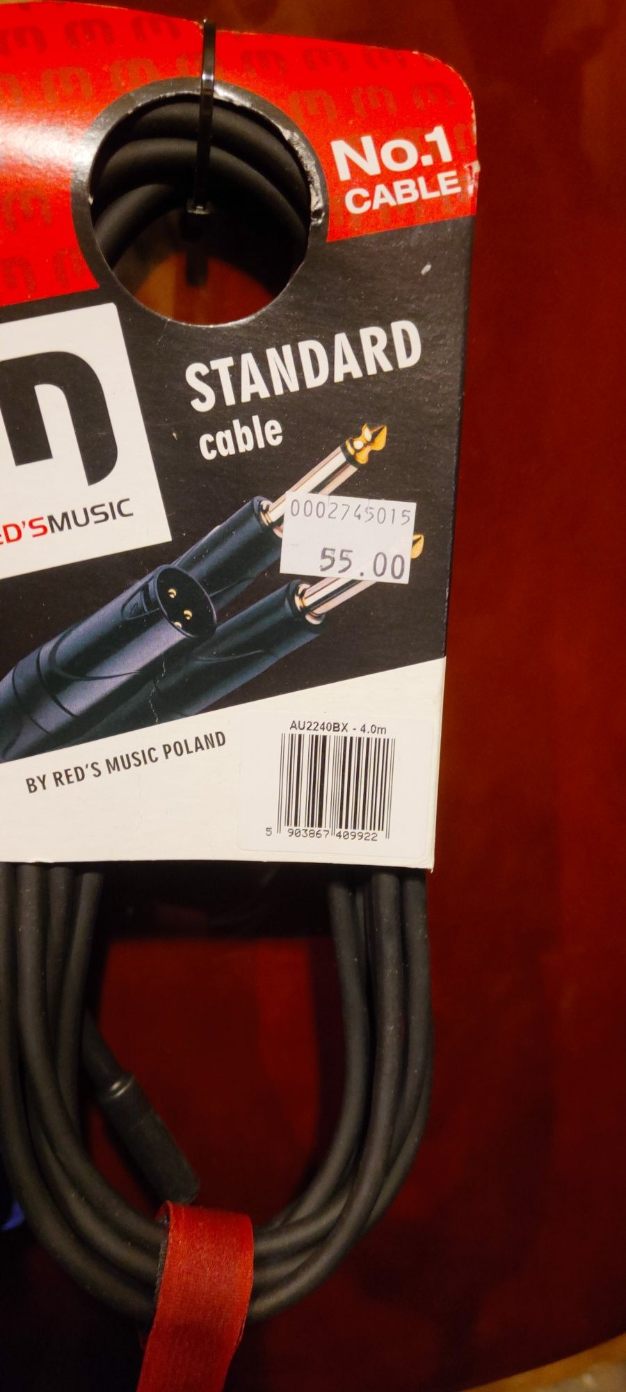 Kabel jack 3,5 mm - jack 6,3 mm Red's Music Standard 4 m