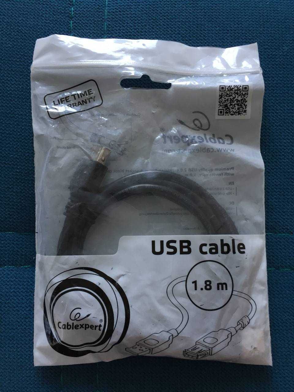 Удлинитель usb  Cablexpert USB 2.0 AM - AF 1.8 м