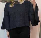 Blusa de malha com manga balão