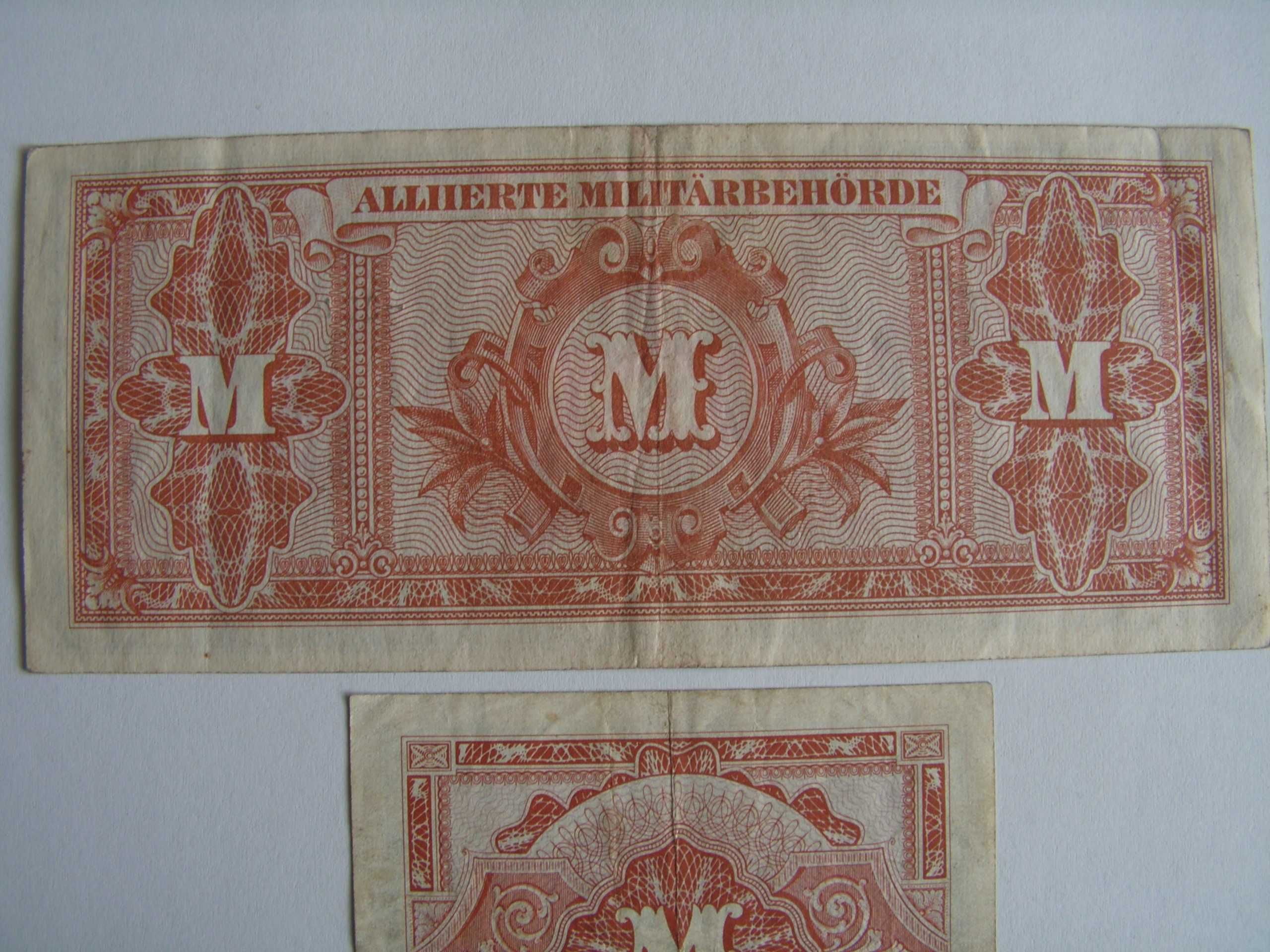 Banknoty okupacyjne 100 i 1 Marka z 1944 r