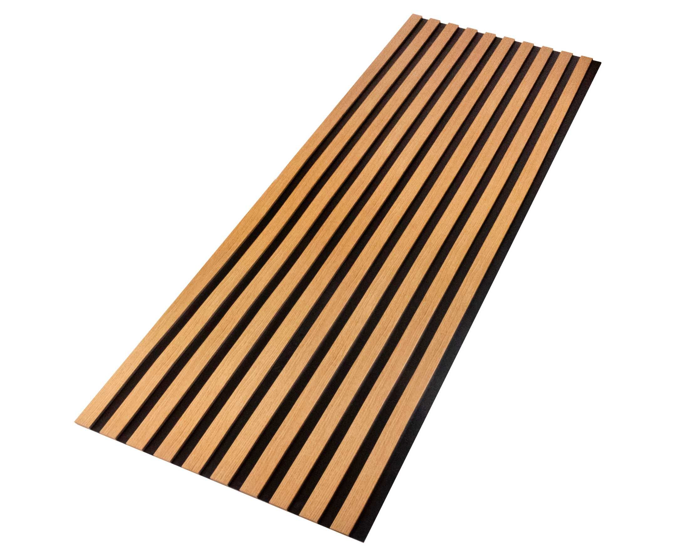 Lamele ścienne na czarnej płycie HDF - 275 cm x 59,5 cm Dąb i inne