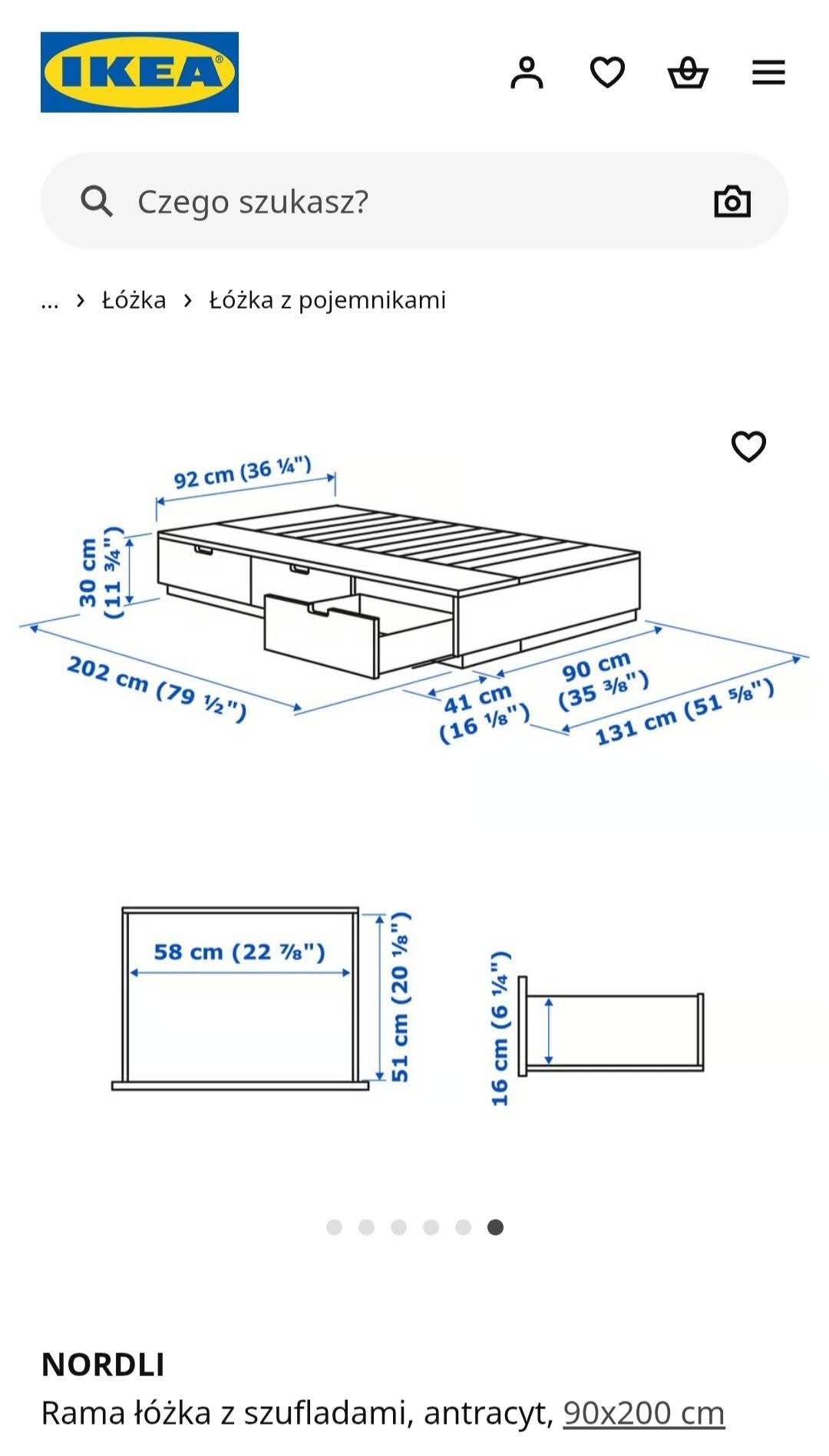 Łóżko NORDLI + zagłówek