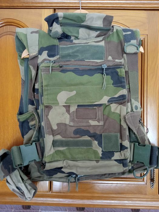 Colete táctico porta placas S3 militar Exército Francês S/M airsoft